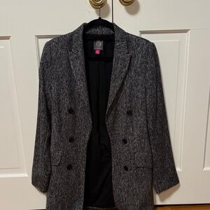 Vince Camuto Black and White Herringbone Blazer